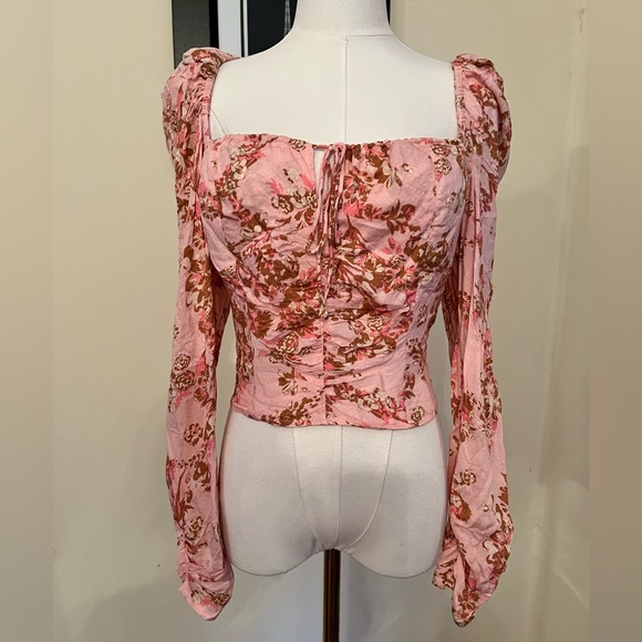 Free People Hilary‎ Pink Floral Blouse - Picture 2 of 7